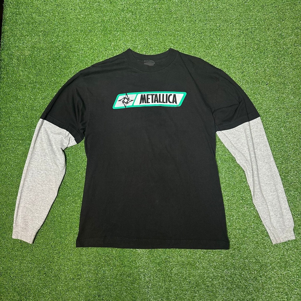 Vintage 2002 Metallica Giant Ninja Star Double Layer Long Sleeve Shirt Large
